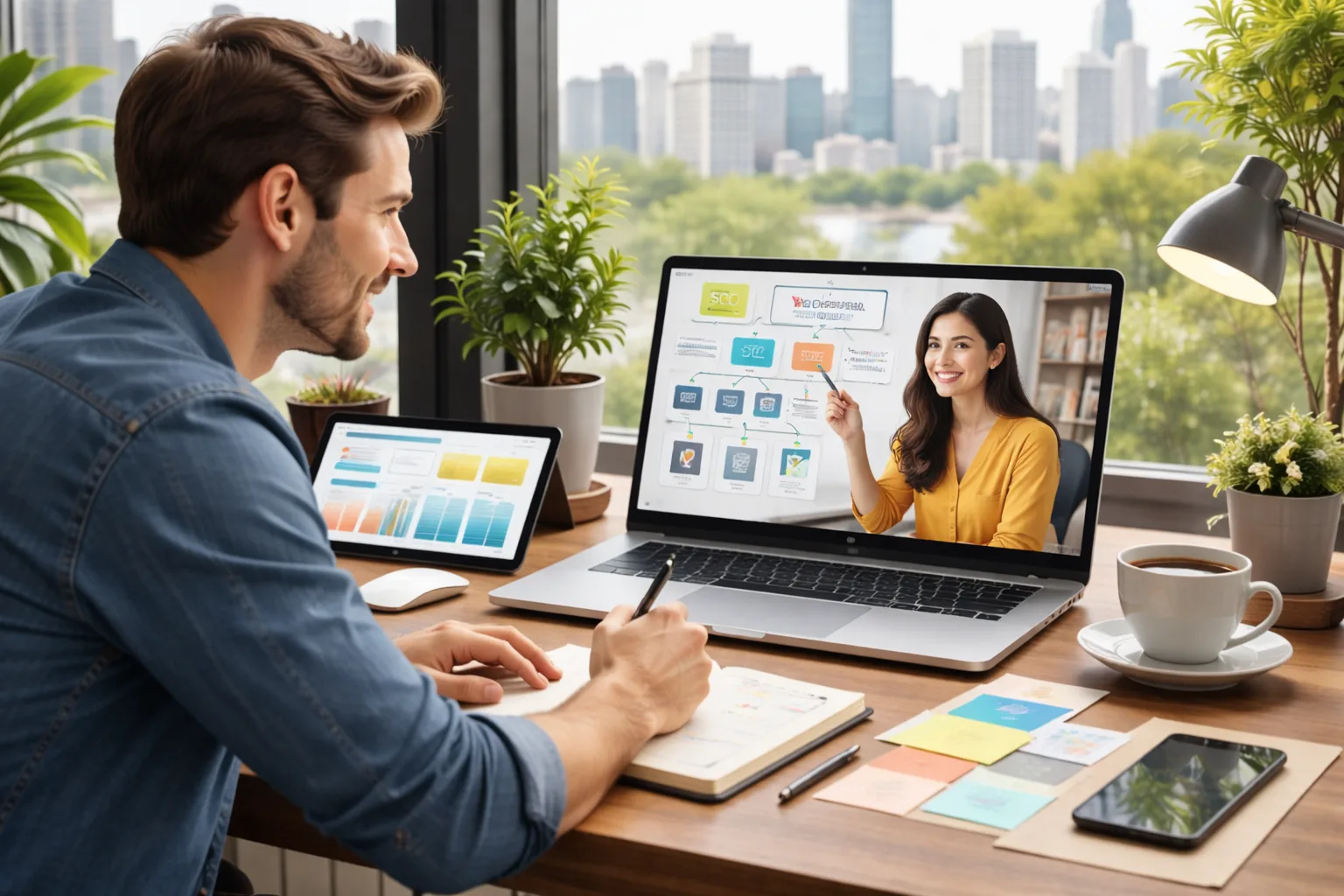 Making SEO Web Design Decisions with colleague