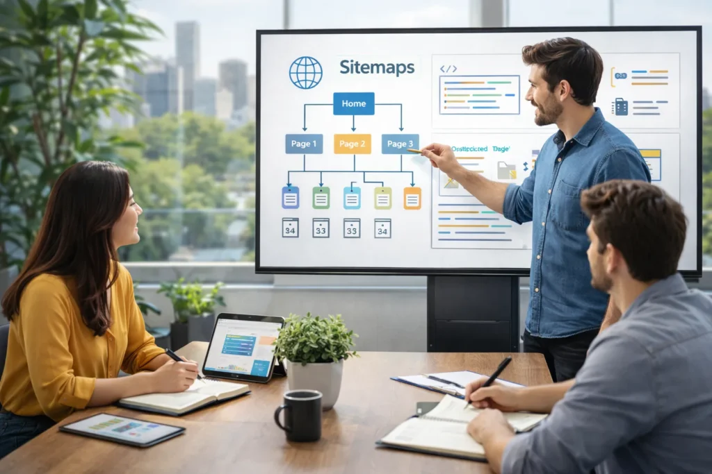 Discussing sitemap with developer