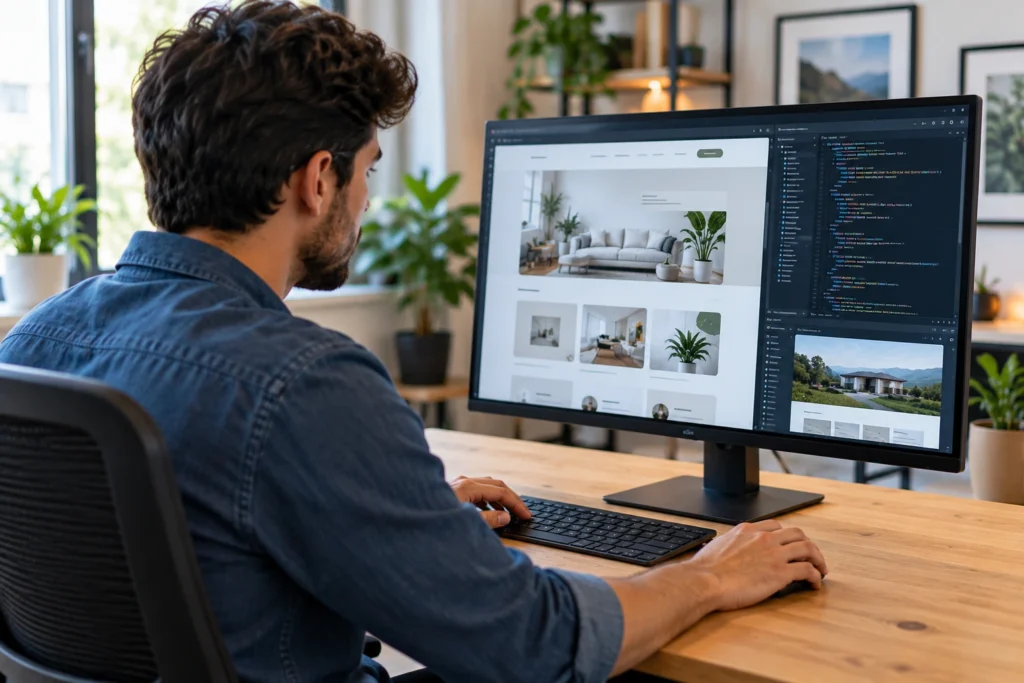 Web developer building a business website